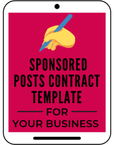 Sponsored posts contract template for your business blog