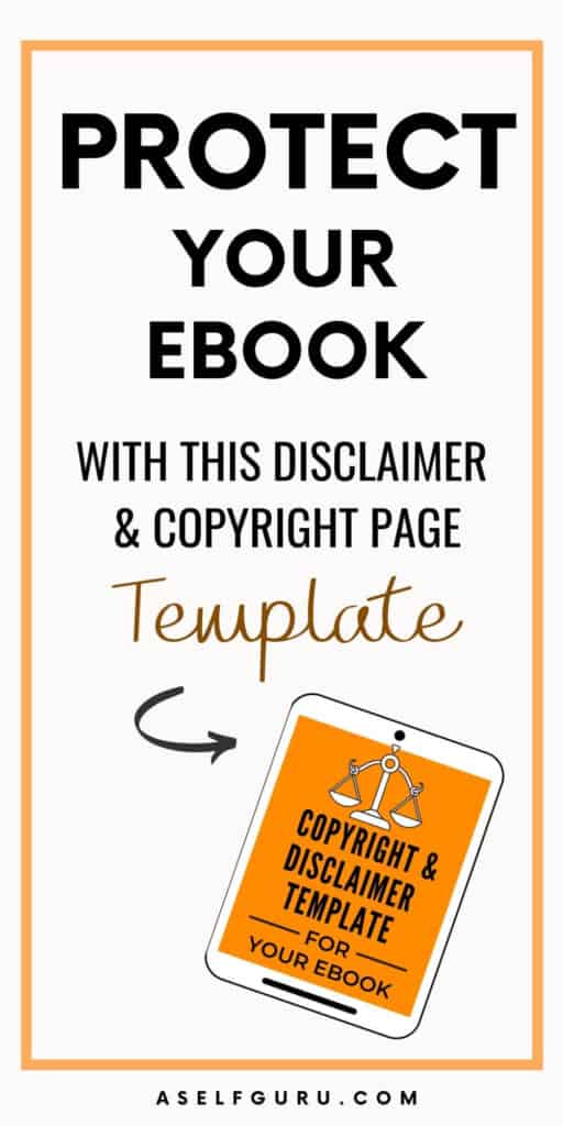 ebook template disclaimers and copyright page