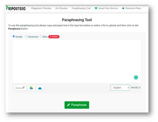 paraphrasing tools Prepostseo