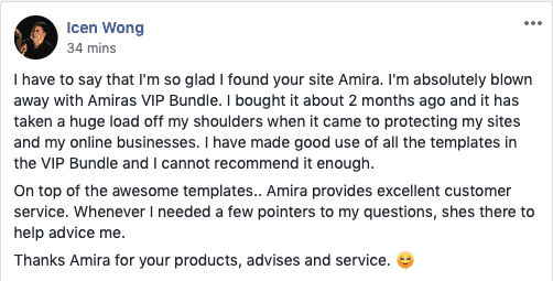 Icen VIP testimonial