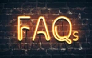 FAQs in neon yellow