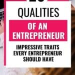 woman with the top 20 qualities of an entrepreneur working on a laptop
