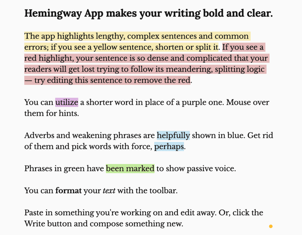 hemmingway app (best copywriting software)