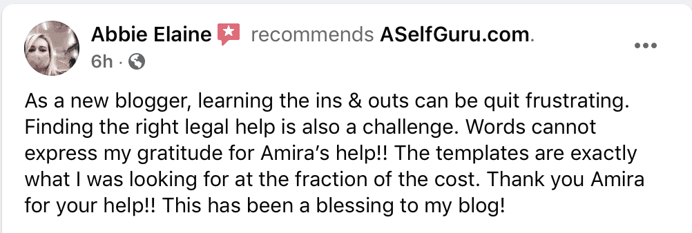 Abbie testimonial aselfguru