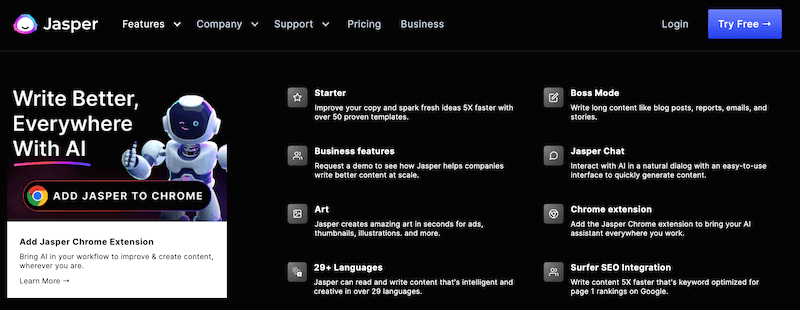 Jasper features, price and user experience as a writing assistant