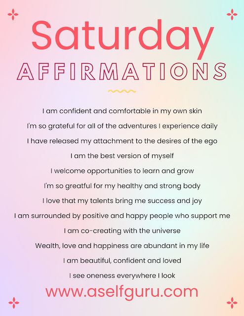 Saturday affirmations