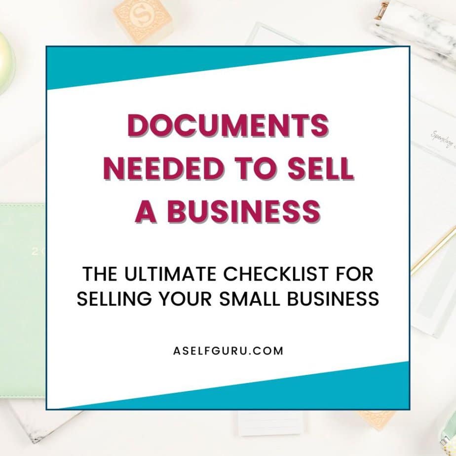 Light green desk accessories for working on the documents needed to sell a business