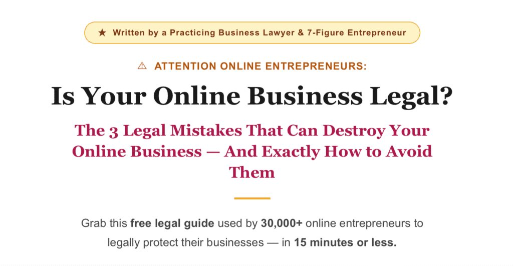 is your online business legal free guide